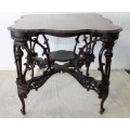 A spectacular antique Rococo "Late Baroque" hand carved Rosewood card/ occasional table