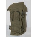 A vintage olive green military water bottle carry bag in very good condition