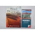 Two geographical books on navigation in Namibia, including a compact travel map
