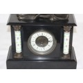 A fantastic Egyptian-style French black marble and enamelled mantle clock - RS17CL