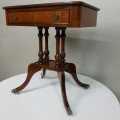 A spectacular vintage "Duncan Phyfe" inspired mahogany console/ hallway table with a single drawer