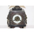 A stunning tall Italian red marble and French black slate Bronze "Eagle" chiming mantle clock RS17CL
