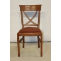 A lovely and sturdy solid cherry wood occasional chair with an upholstered seat