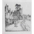 A rare framed original 1930 L. Russell Conway black & white signed etching in awesome condition