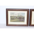 Two wonderful framed "British Hunting Scene" etching prints in excellent condition