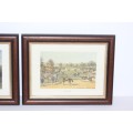 Two wonderful framed "British Hunting Scene" etching prints in excellent condition