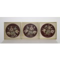 **RS17** A set of three exquisitely framed vintage embroidery floral panels in amazing condition