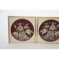 **RS17** A set of three exquisitely framed vintage embroidery floral panels in amazing condition
