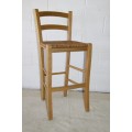 An awesome tall yellow wood bentwood back bar/ cafe chair with and wicker seat in great condition