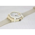 **RS17** Amazing vintage (1980's) Uni-sex Swiss made Swatch Tutti Frutti watch w a watch guard cover