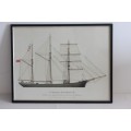 Stunning "The Barquentine Waterwitch" framed print in awesome condition