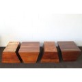 Two wonderful retro solid Burmese teak pedestals - extremely heavy and well made - price/pedestal