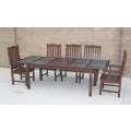 An awesome Garden Pro solid wooden 8-seater garden/ patio set including 8x armchairs & extend table