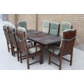 An awesome Garden Pro solid wooden 8-seater garden/ patio set including 8x armchairs & extend table