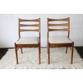 Two awesome "ladder back" dining chairs w upholstered seats, perfect for extra seating - price/chair