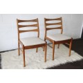 Two awesome "ladder back" dining chairs w upholstered seats, perfect for extra seating - price/chair