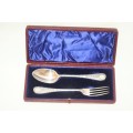 A magnificent antique hallmarked sterling silver "James Dixon & Sons" boxed fork and spoon set