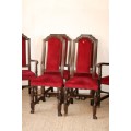 Six antique Victorian English oak dining chairs incl. 2x carvers & 4x dining chairs; price/chair