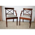 2x superb original "Hans v/d Merwe" solid mahogany Georgian style carver chairs - price per chair
