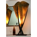 Two absolutely magnificent (very large) fiber glass and Gemsbok horn table lamps - price/lamp
