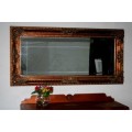 A magnificent HUGE (184cm x 93) bevelled glass ornate gold gilded dress/ buffet mirror - RS17M