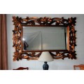 Incredibly stylish LARGE "antique gold" moulded bevelled glass wall mirror - 178cm x 119cm - RS17M