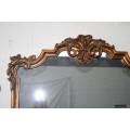 Beautifully styled large (117cm x 100cm) ornate antique gold moulded wall mirror = Stunning! - RS17M