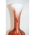 A stunning white and burnt orange "swirled" glass vase in excellent condition - RS17Sale