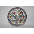 A beautifully made original Greek Keramikos Potteries hand painted plate with gorgeous bold colours