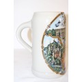 Magnificent vintage German made stoneware beer tankard w/ traditional hand glazed detailing RS17Sale