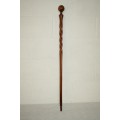 An awesome vintage hand carved teak walking stick in wonderful condition - 94.5cm