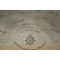 A magnificent antique hallmarked sterling silver engraved tray to Sgt-Major Estrell of Hong Kong