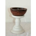 A wonderful white ceramic candle stand for a larger broader candle in awesome condition - RS17Sale