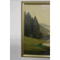 Wonderful large W. Merz painting print of an amazing landscape - perfect for a big wall