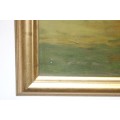 Wonderful large W. Merz painting print of an amazing landscape - perfect for a big wall