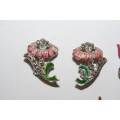 Three stunning pairs of vintage/ antique? Art Deco enamelled earring sets including a pair of "BJL"