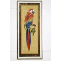 **RS17** A signed original "Lez Frizelle" African Parrot hand-enamelled on copper framed artwork