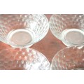 A stunning set of 7x glass dessert bowls w/ gorgeous raised "dots" pattern in great condition - AAA