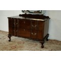 A fantastic vintage solid Imbuia cheval mirror dressing table with drawers & tilt mirror.RS17Bed