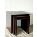 A fabulous set of "modern" styled stacking/ nesting tables, stunning in any living area in the home