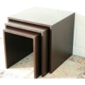 A fabulous set of "modern" styled stacking/ nesting tables, stunning in any living area in the home