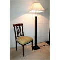 Superb tall mahogany "fluted" standing (floor) lamps with gorgeous large top-quality lampshade