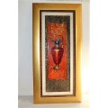 A stunning (large) original signed Louis May framed painting of an urn vase - vibrant art - RS17AB