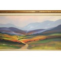A lovely original signed "Lente Meyer" framed painting of a landscape - wonderful art - RS17AB