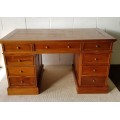 A spectacular Indonesian teak ladies executive desk with 9x drawers in stunning condition - WOW!