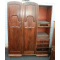 "Job Lot" Assorted furniture incl. a wardrobe, cabinet & chairs, perfect for restoration; RS17Sale