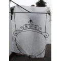 An awesome large wrought iron "Barney's Pub, Gold Reef City" signage wall frame with the bracket