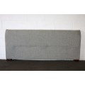 A stunning modern (lower) Grey Queen-size bed headboard in a durable quality fabric!RS17Bed