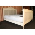 A magnificent "Block and Chisel" King-size bed set. frame, headboard, footboard and mattress!RS17Bed