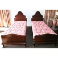 Two "G.P Milne" single beds incl. headboards, footboards & mattresses in excellent condition!RS17Bed